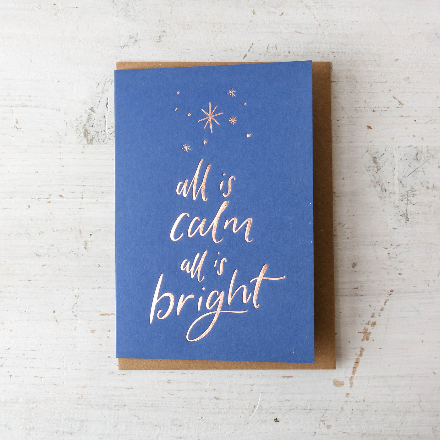 All Is Calm Letterpress Christmas Card