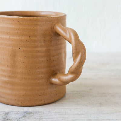 Reanna Braided Handle Mug - Brown