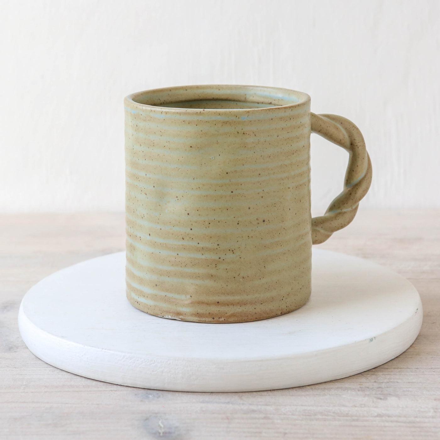 Reanna Braided Handle Mug - Green