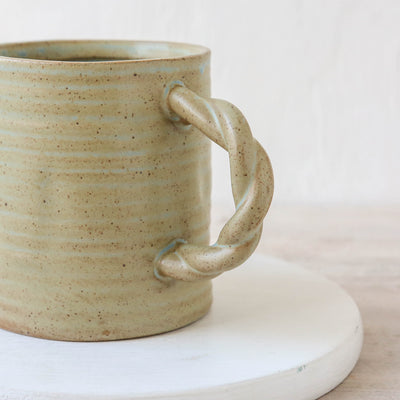 Reanna Braided Handle Mug - Green