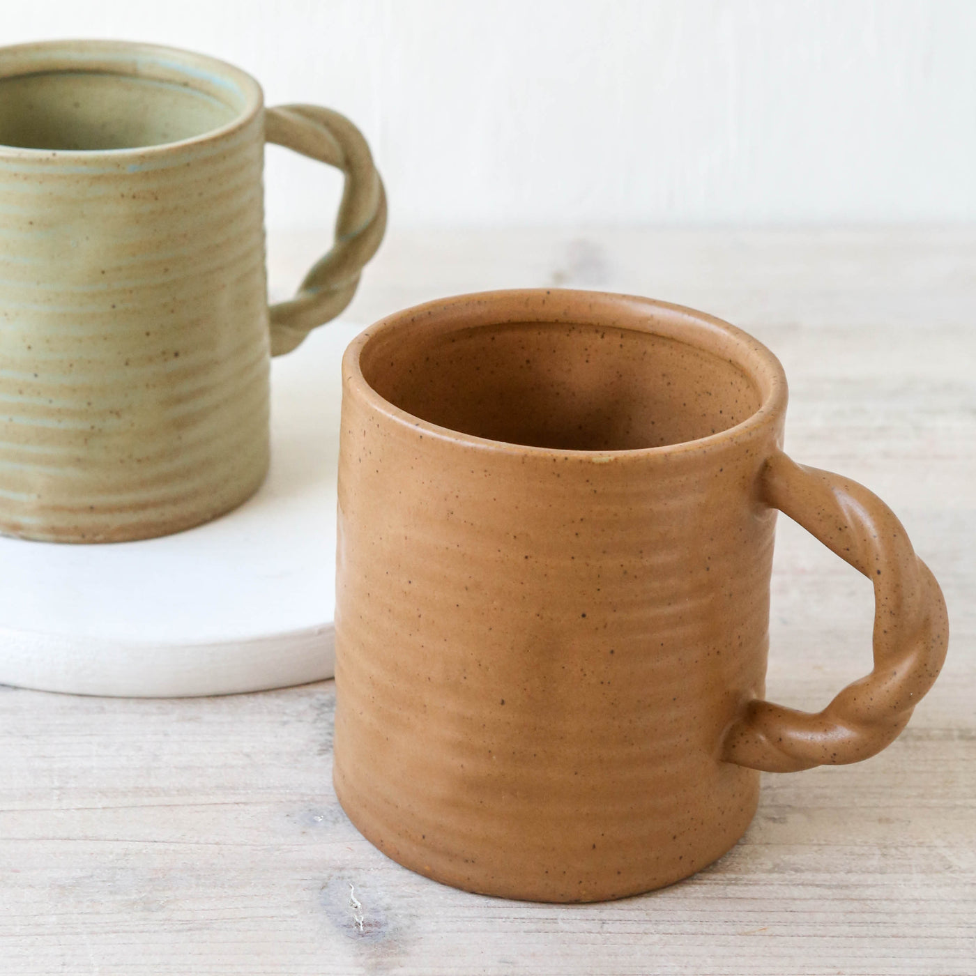 Reanna Braided Handle Mug - Brown