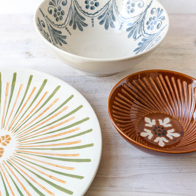 SALE Heikki Decorative Stoneware Serving Plate - Green