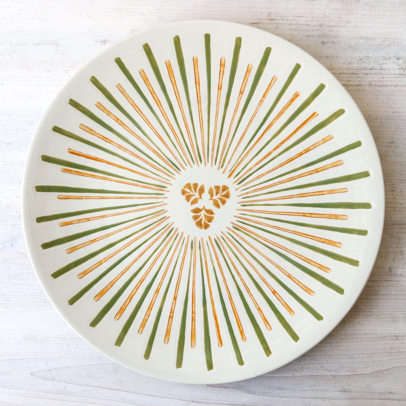 SALE Heikki Decorative Stoneware Serving Plate - Green