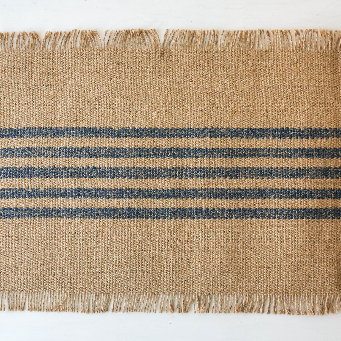 Jute Stripe Table Runner - Midnight Blue