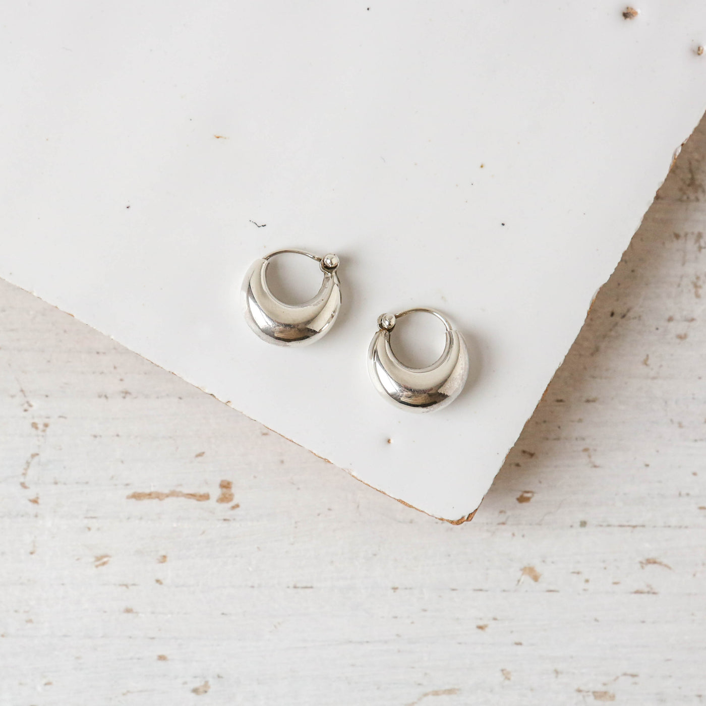 Small Silver Creole Hoop Earrings