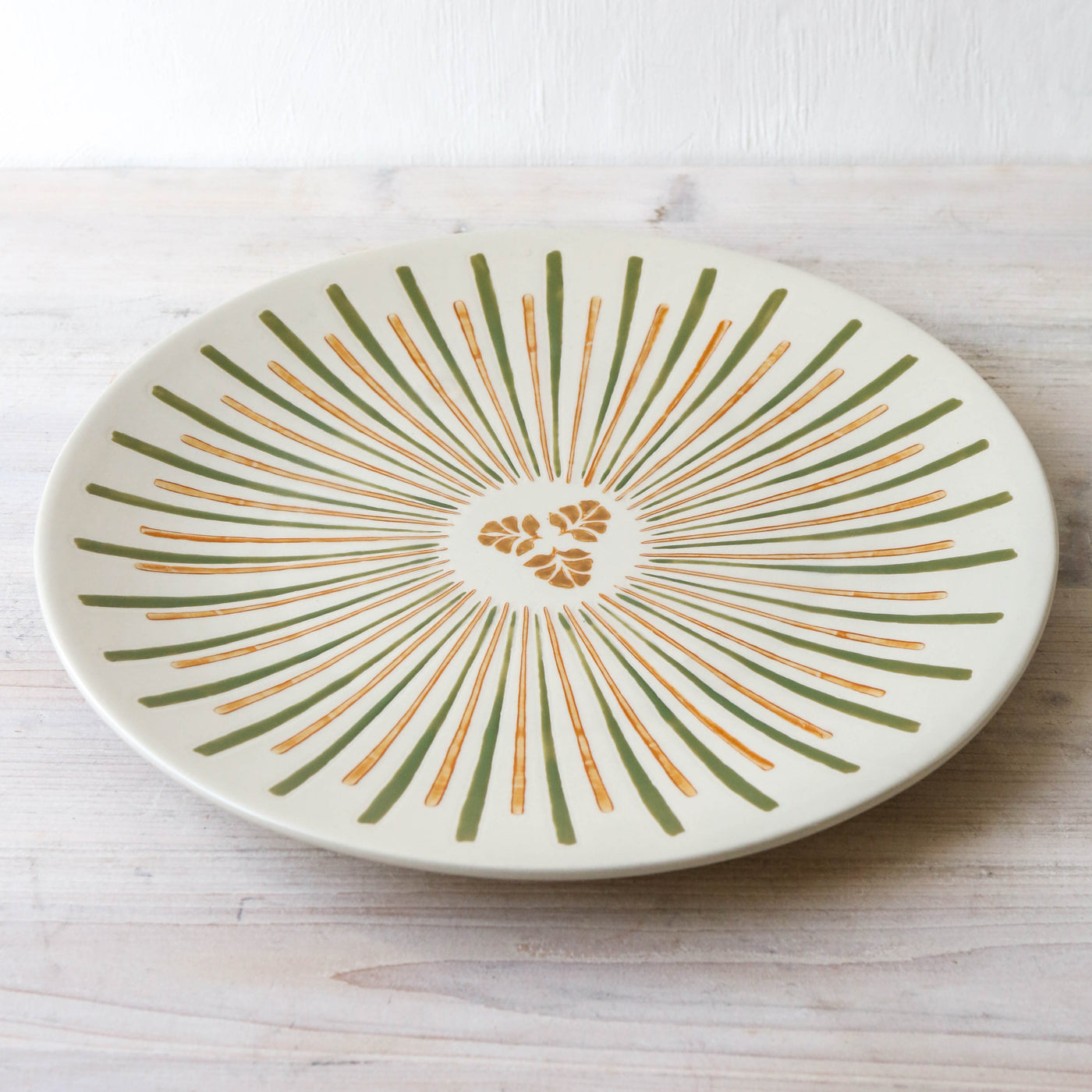 SALE Heikki Decorative Stoneware Serving Plate - Green