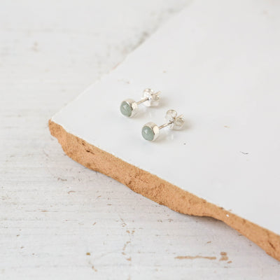 Silver Pebble Stud Earrings