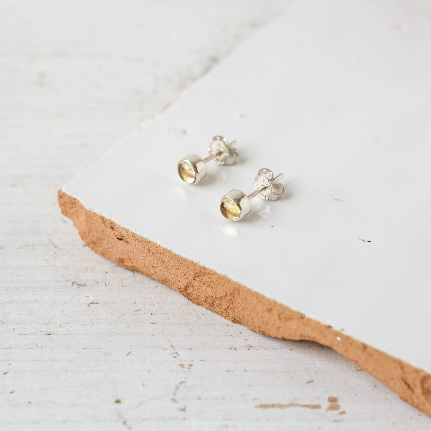 Silver Pebble Stud Earrings
