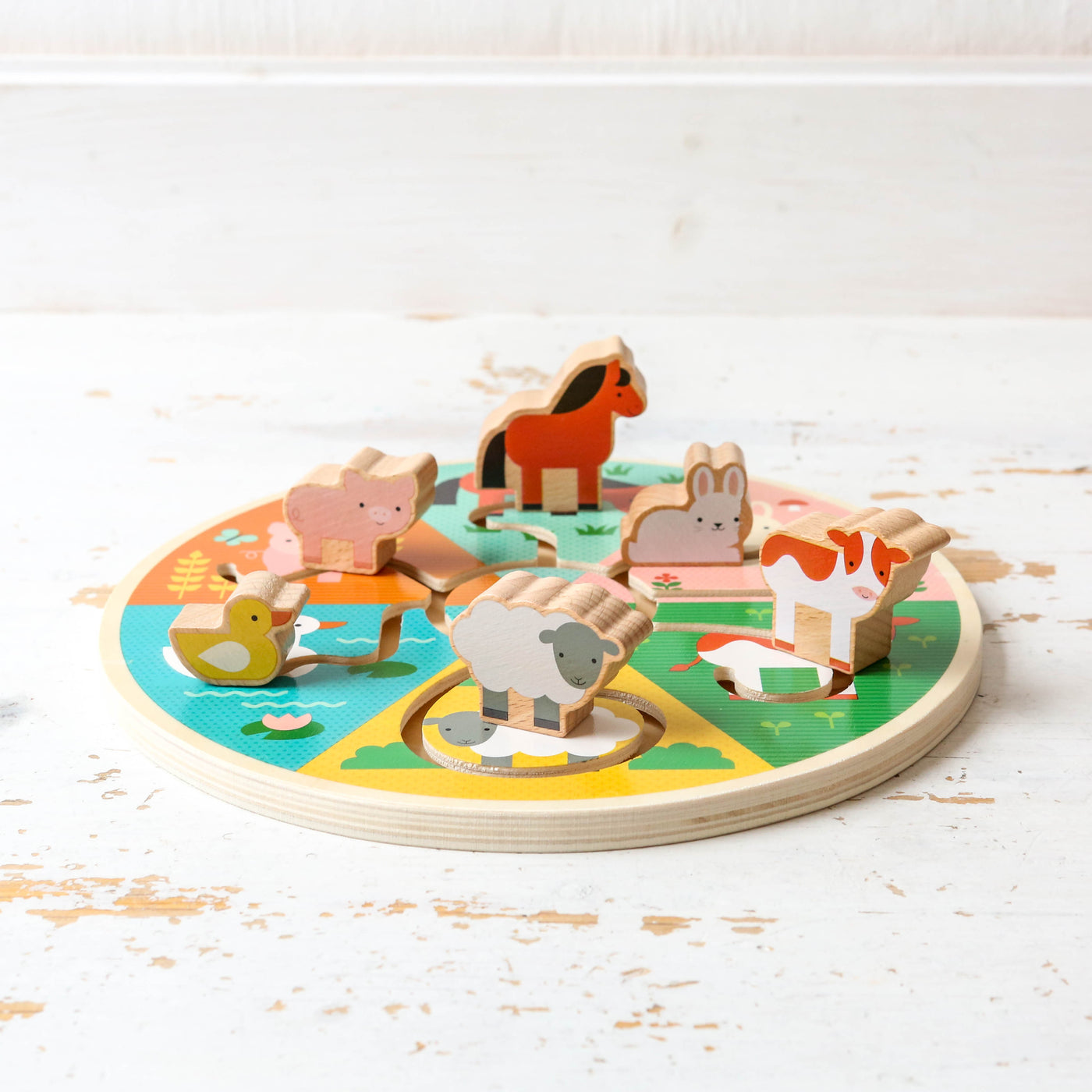 Farm Animals Wooden Sliding Maze