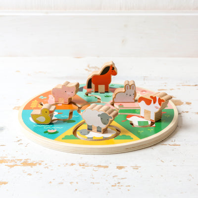 Farm Animals Wooden Sliding Maze