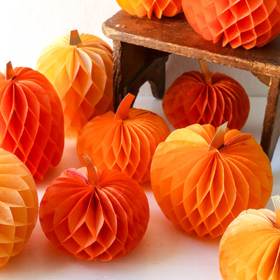 Honeycomb Pumpkins - Pack of Ten