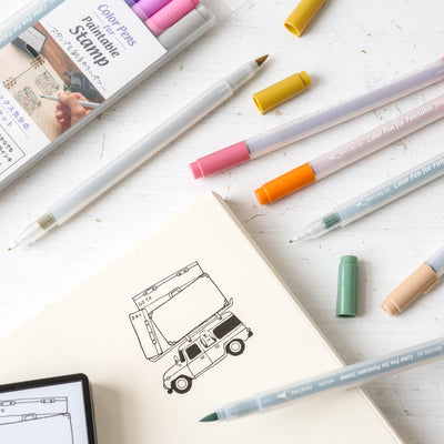 Coloured Pens for Midori Paintable Stamps