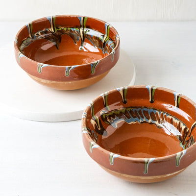 Romanian Slipware Folk Bowl - Terracotta