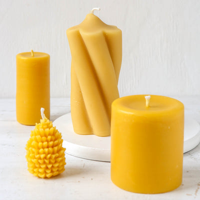 20Hr Pure Beeswax Pillar Candle