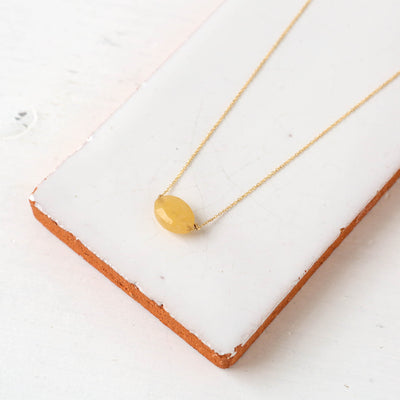 Dadli Dainty Gold Necklace - Citrine
