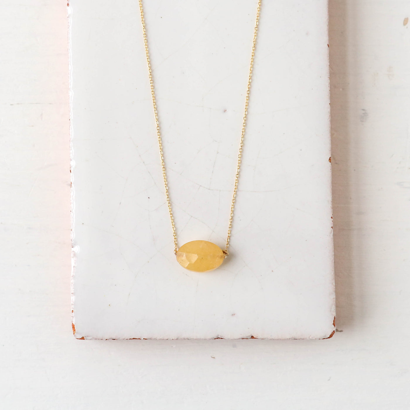 Dadli Dainty Gold Necklace - Citrine