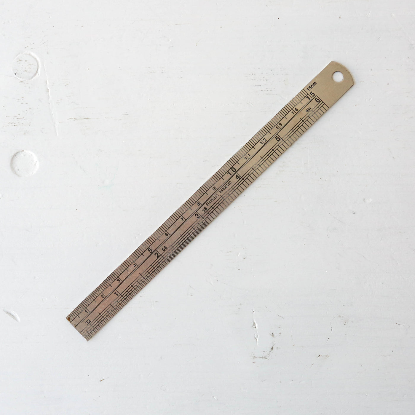 Vintage Steel Rule with Conversion Table