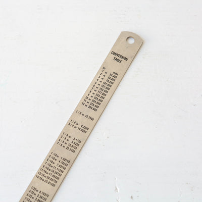 Vintage Steel Rule with Conversion Table