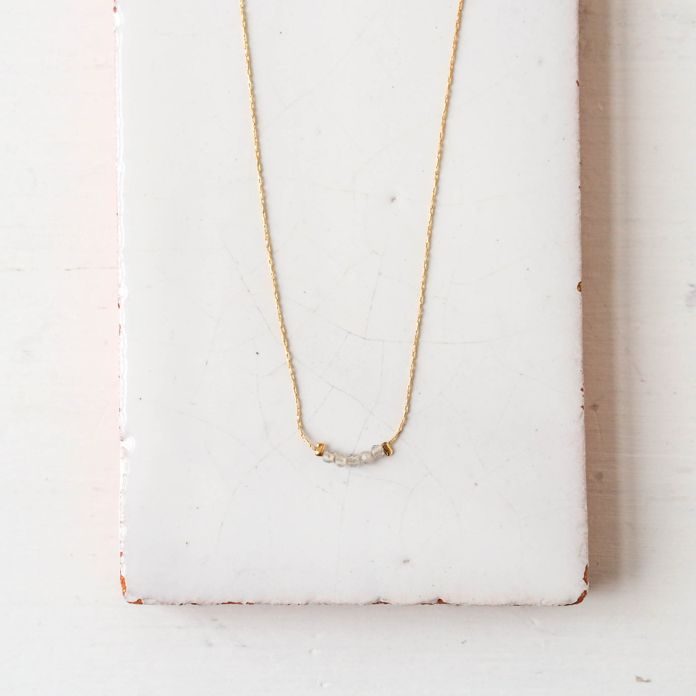 Jonit Dainty Gold Necklace - Labradorite
