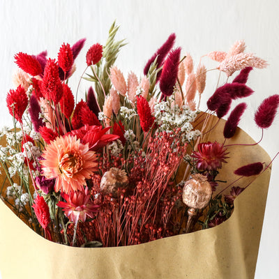Extra Large Festive Dried Flower Bouquet - Red