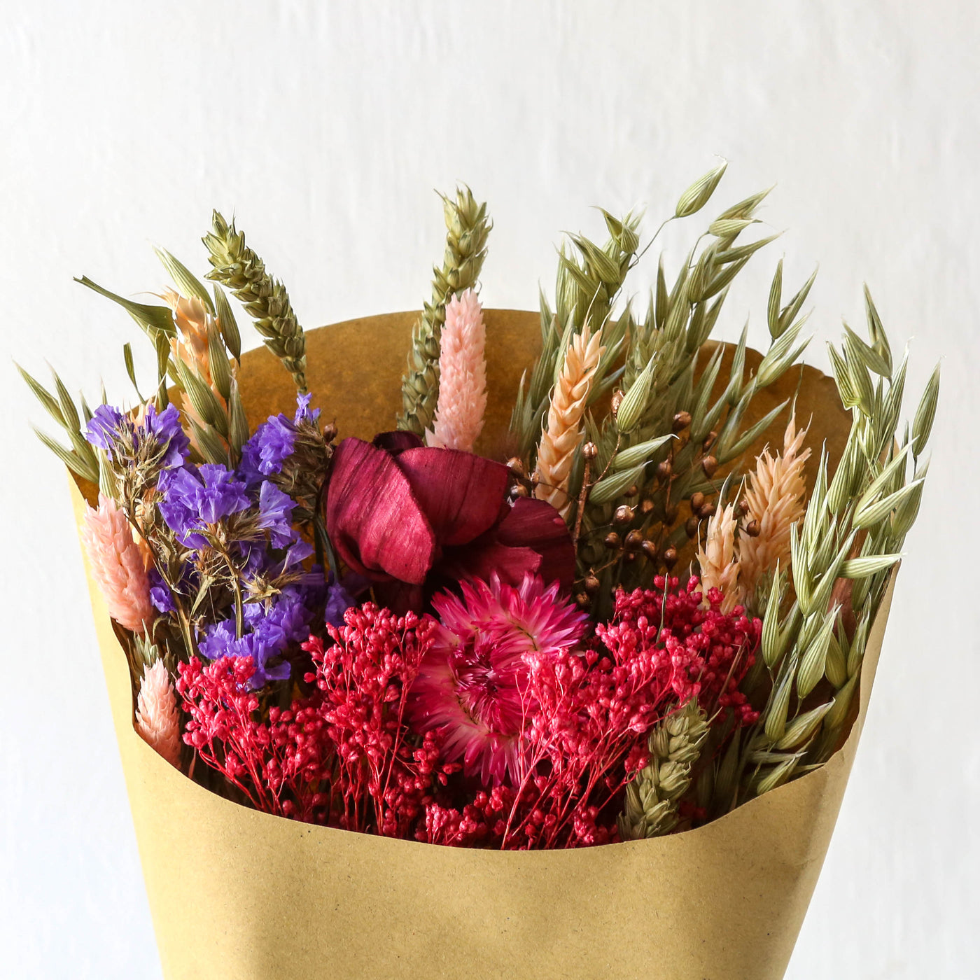 Small Dried Flower Bouquet - Burgundy