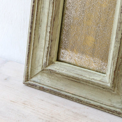 Small Distressed Rustic Mirror - Green