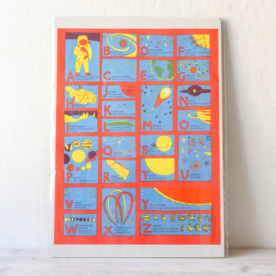 A3 Astronomy Alphabet Risograph Print