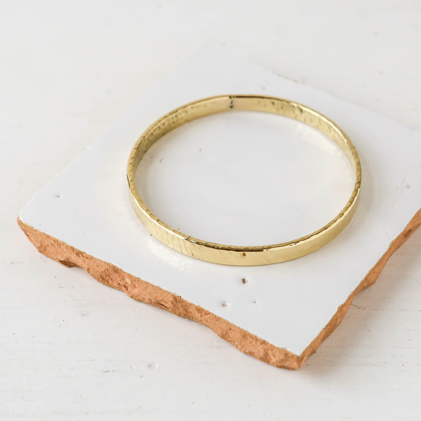Chunky Hammered Brass Bangle