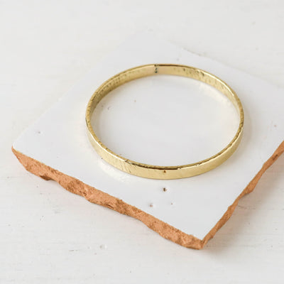 Chunky Hammered Brass Bangle