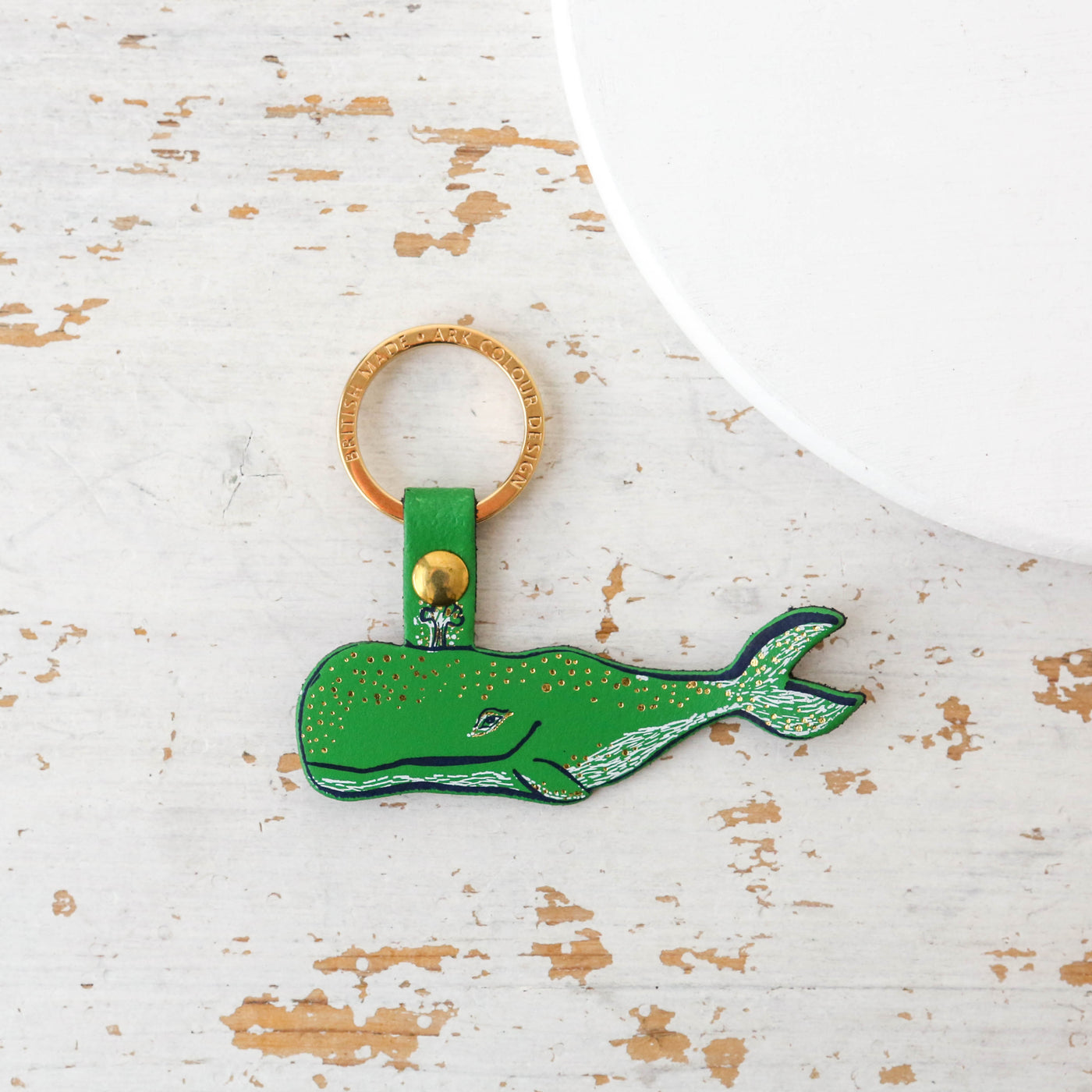Humpback Whale Shaped Leather Keyring