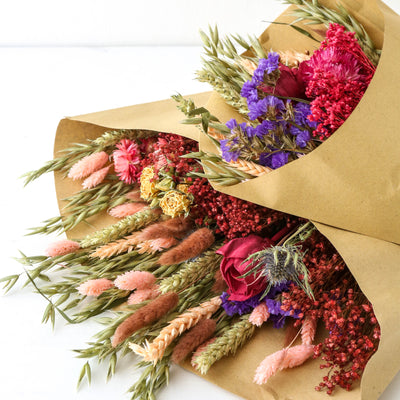 Extra Large Dried Flower Bouquet - Burgundy