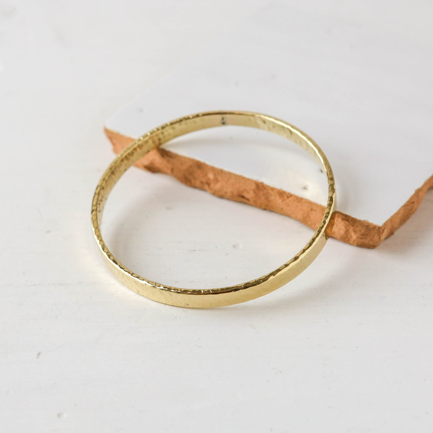 Chunky Hammered Brass Bangle