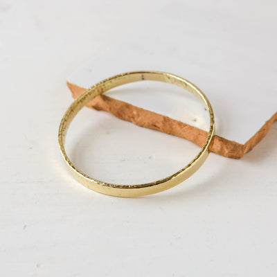 Chunky Hammered Brass Bangle