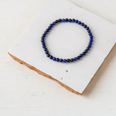 Gemstone Bead Stretch Bracelet - 4mm Beads