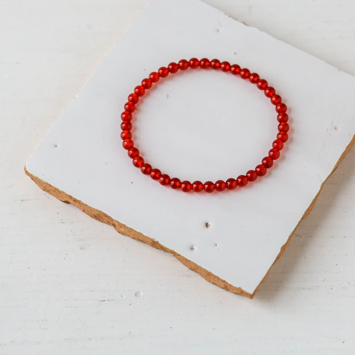 Gemstone Bead Stretch Bracelet - 4mm Beads