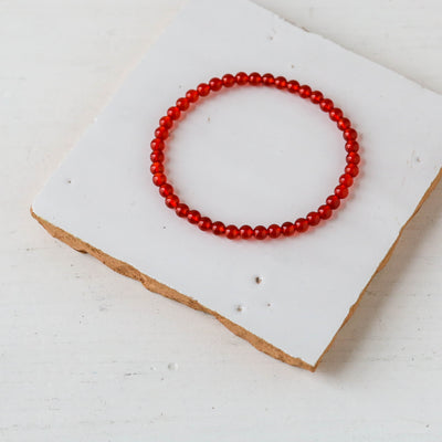 Gemstone Bead Stretch Bracelet - 4mm Beads