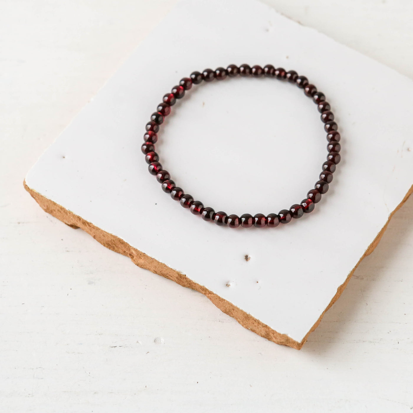 Gemstone Bead Stretch Bracelet - 4mm Beads