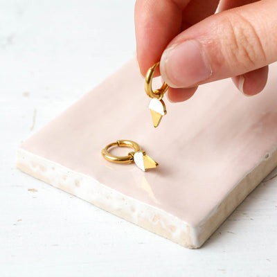 Enamel Charm Hoop Earrings - Ice Cream