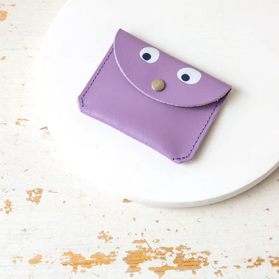 Leather Googly Eye Mini Money Purse