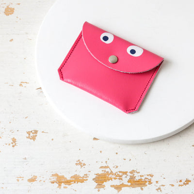 Leather Googly Eye Mini Money Purse