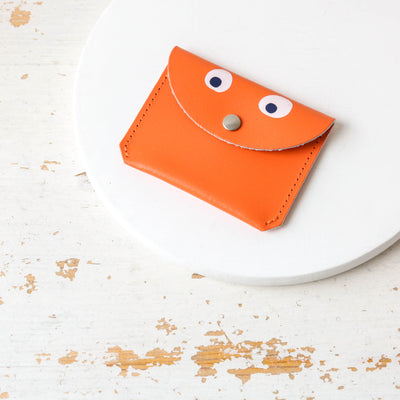 Leather Googly Eye Mini Money Purse