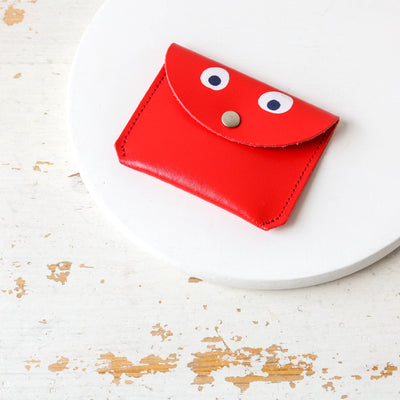 Leather Googly Eye Mini Money Purse