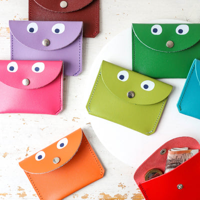 Leather Googly Eye Mini Money Purse