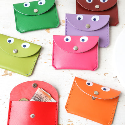 Leather Googly Eye Mini Money Purse