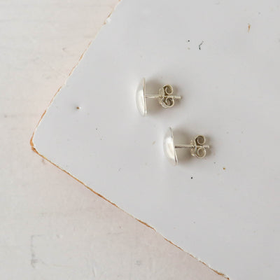 Organic Oval Disc Stud Earrings