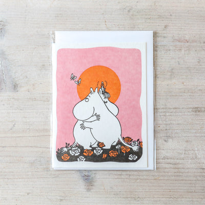 Hugging Moomins Letterpress Greetings Card
