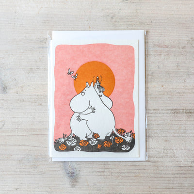 Hugging Moomins Letterpress Greetings Card