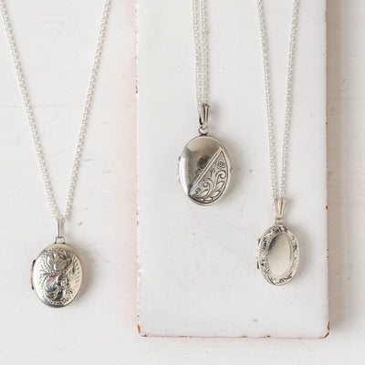 Silver Vintage Locket - Batch H, Ovals