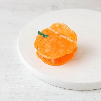 Hand Painted Cellulose Hair Claw - Pumpkin