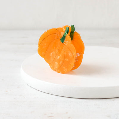 Hand Painted Cellulose Hair Claw - Pumpkin